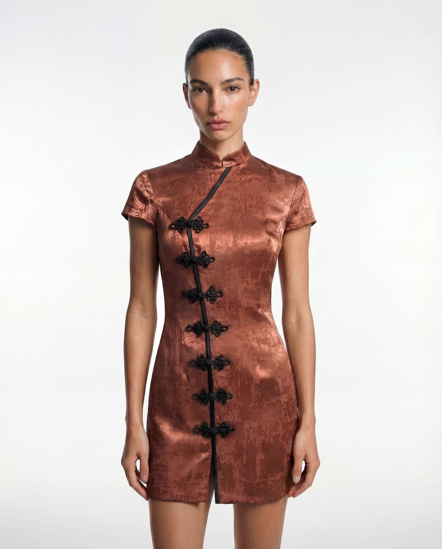 Yuna Qipao Dress Terracotta