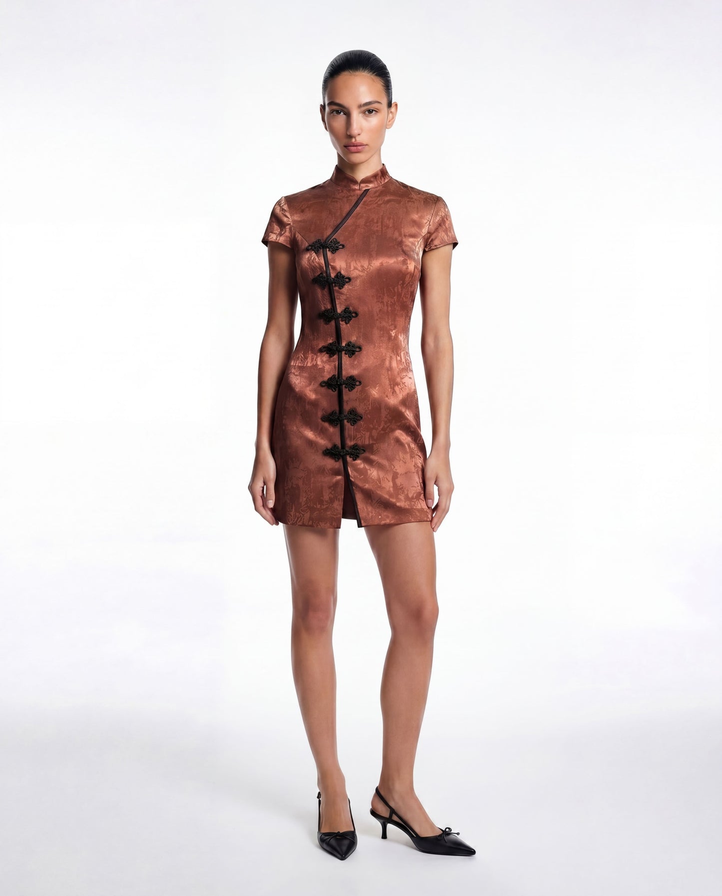 Yuna Qipao Dress Terracotta